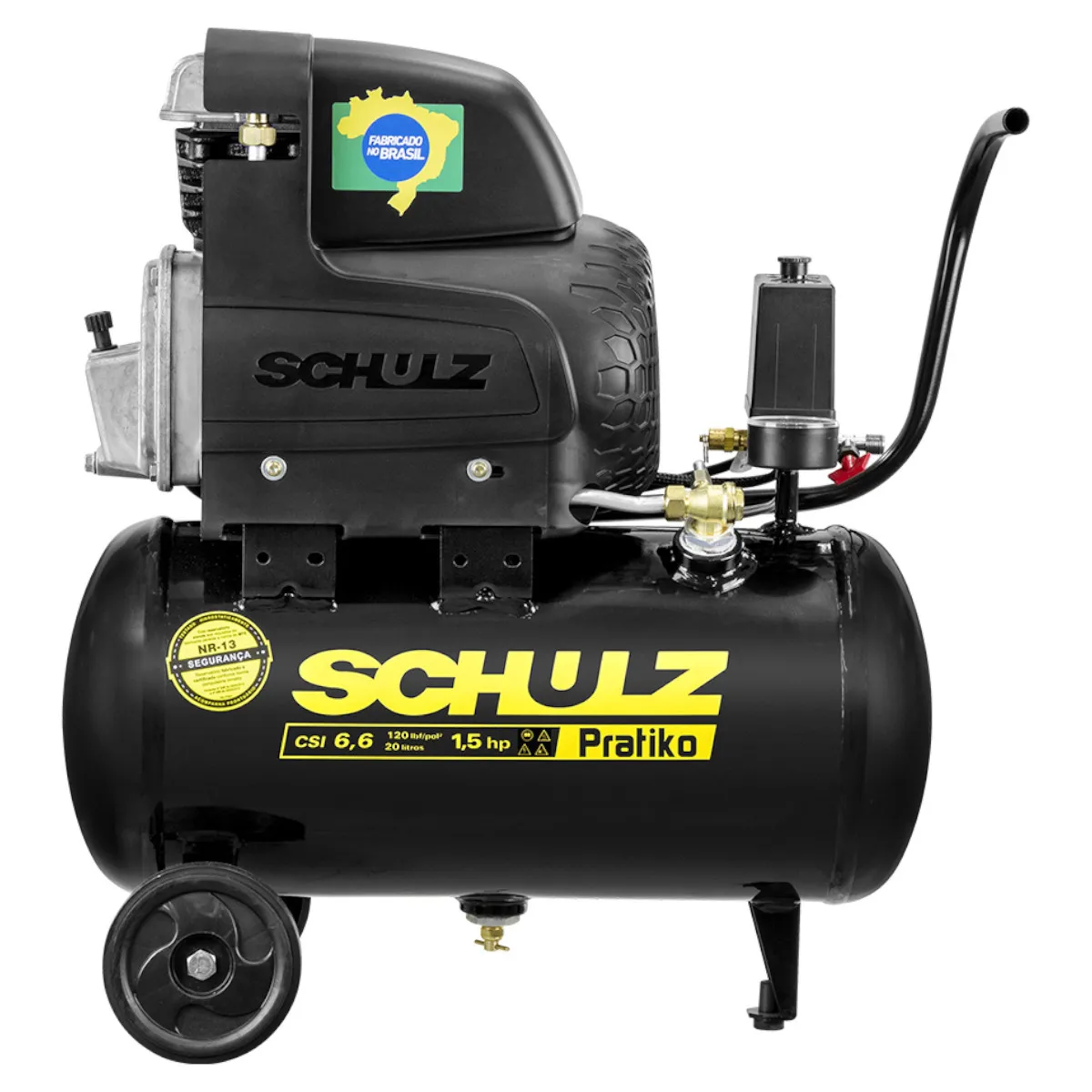 Compressor de Ar Pratiko CSI 6,6 20 Litros 2P60HHZ 220 Volts com Roda - 915.0442-0 - SCHULZ