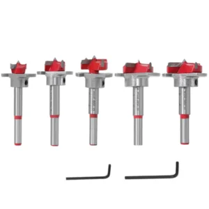 Kit of 5 milling cutters with diameters of 15, 20, 25, 30, and 35 mm.
