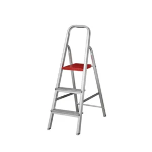 Aluminum Ladder, 5 Steps, 1.53m, 120kg, Silver and Red
