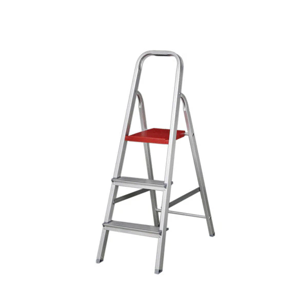 Aluminum Ladder, 5 Steps, 1.53m, 120kg, Silver and Red