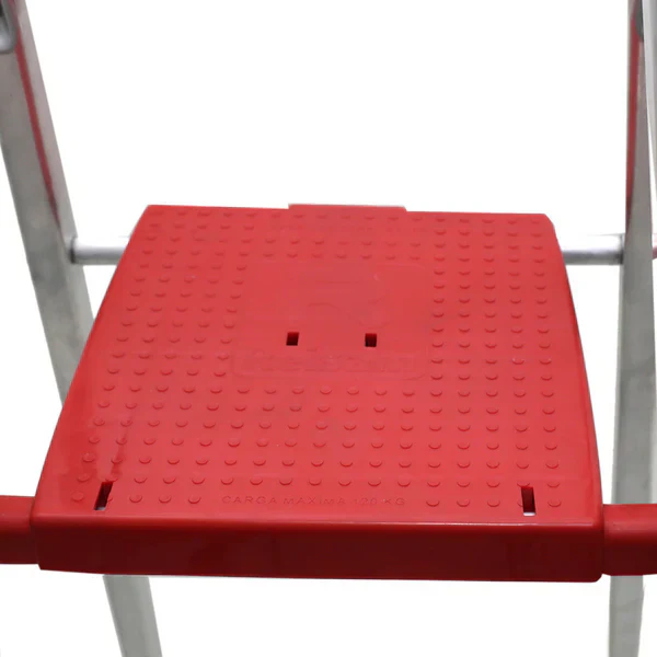Aluminum Ladder, 5 Steps, 1.53m, 120kg, Silver and Red - Imagem 3